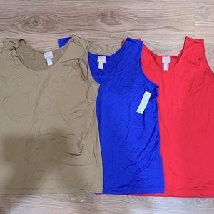 Chico’s 3 women’s stretchy silky tanks size 3 (equivalent to size 16) brand new